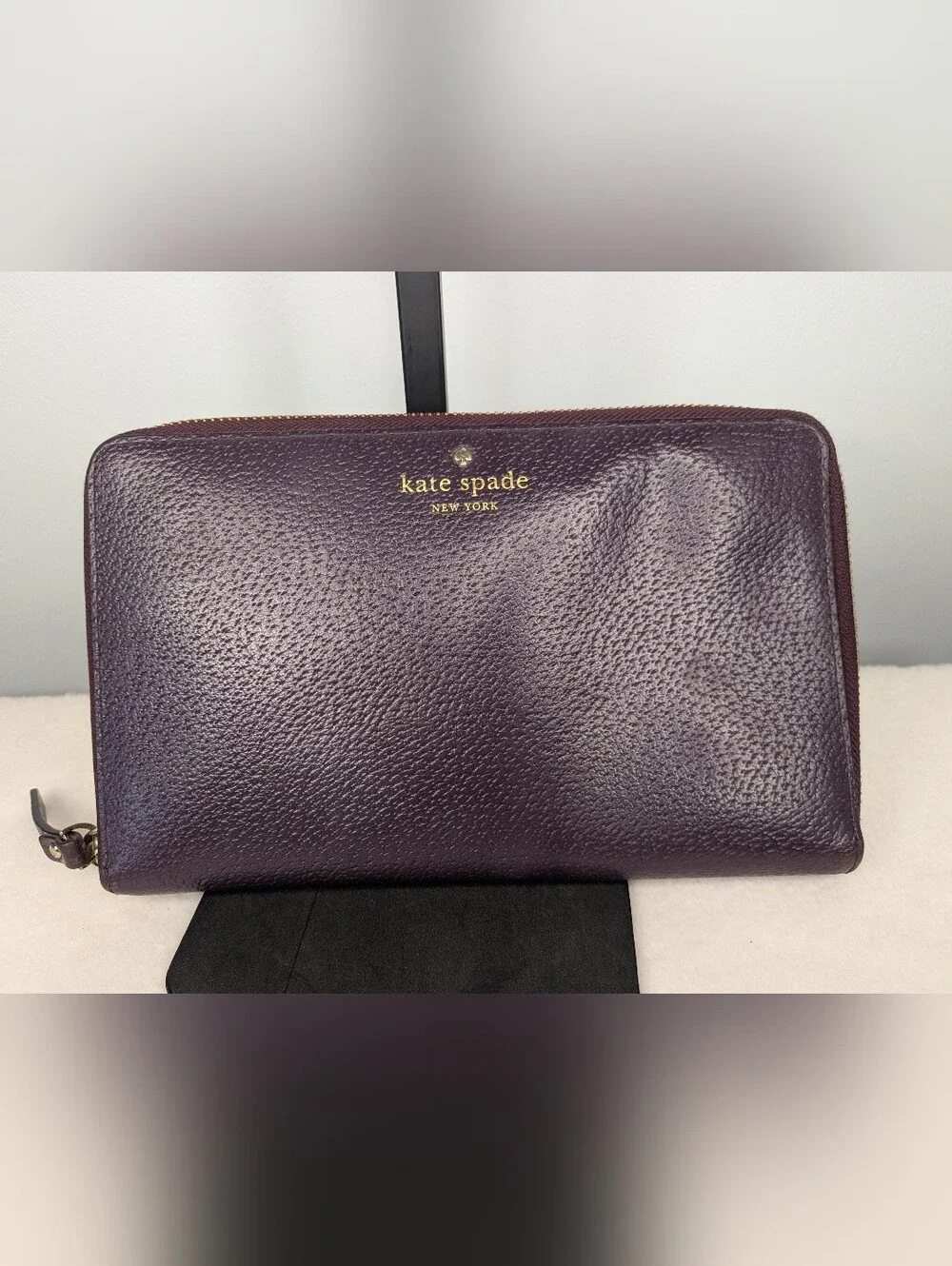 Kate Spade Large Zip-Around Travel Wallet Document Organizer - Deep Plum